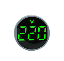 Вольтметр мини ADV-22DV(G) зеленый (Круглый)