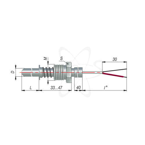 ДТПL124-00.120/3(ТХК, L=120мм, d=6,каб-3м.-40+400С)