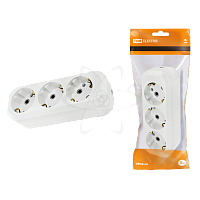 Розетка 3 гнезда 2П+З 16А белая