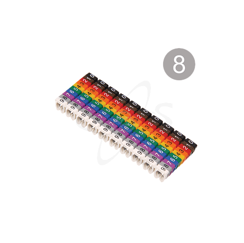 Маркер наборный - символ "8" серый 2,5 мм2 (150 шт.) TDM