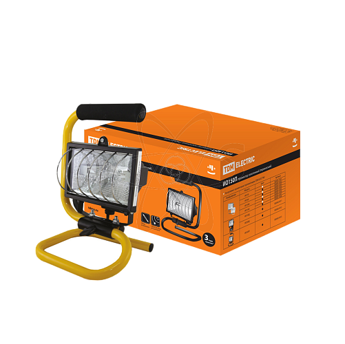 Прожектор ИО150П(переноска) галогенный черный IP54