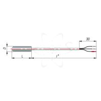 ДТС014-PT1000.В3.25/2(PT1000, L=25мм, каб. 2м, d=5мм, -50+250С)