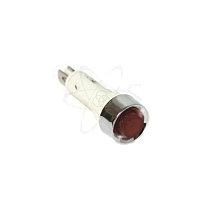 Лампа NHC диам. 9мм c металлич. ободком красная 230В