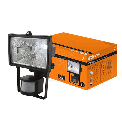 Прожектор ИО500Д(детектор) галогенный черный IP54