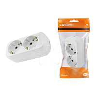 Розетка 2гнезда 2П+З 16А белая
