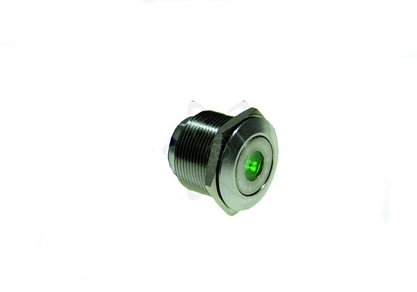 Кнопка  HBS1-AGQ22-11D/S (конектор R5) (1NO+1NC) с подсветкой зеленый (G) 230В.