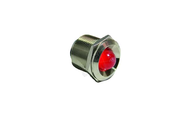 Лампа HBGQ22G-D/N нерж.сталь.LED красный (R) 110В-AC/DC