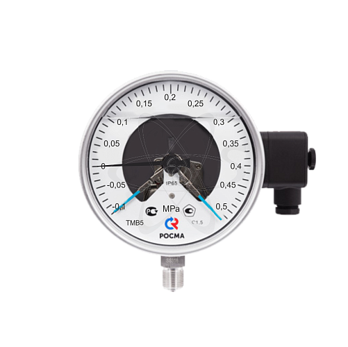 Мановакуумметр электро-контакт. ТМВ-521Р.05 (-0,1...+0,5МPа) G1/2.кл1.0 с гидрозаполнением