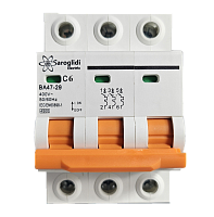 Авт. выключатель ВА47-29 3Р  6А 4,5кА х-ка С