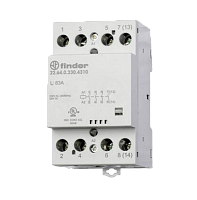 Модульный контактор; 4NO 63А; контакты AgSnO2; катушка 24В АС/DC; ширина 53.5мм; степень защиты IP20