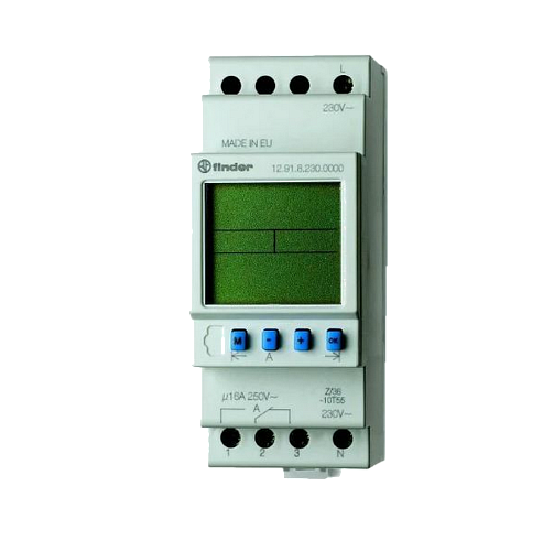 Реле времени цифровое ASTRO; программируется ПК (012.90); монтаж на рейку 35мм; 1СO 16A; питание 230