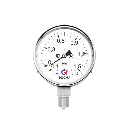 Мановакуумметр аммиачный ТМВ-611Р.00(-0,1...+1,5MPa)(-70...+40C) G1/2.1,5 NH3