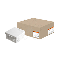 Распаячная коробка ОП 100х100х55мм, крышка, IP54, 8вх. TDM