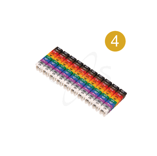 Маркер наборный - символ "4" желтый 2,5 мм2 (150 шт.) TDM