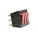 Тумблер клавишный KCD2-3101-N тройной 20А-250V 9 ножек красный с подсв.