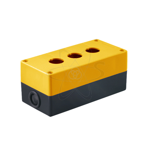 Корпус КП103 для кнопки 3 места желтый