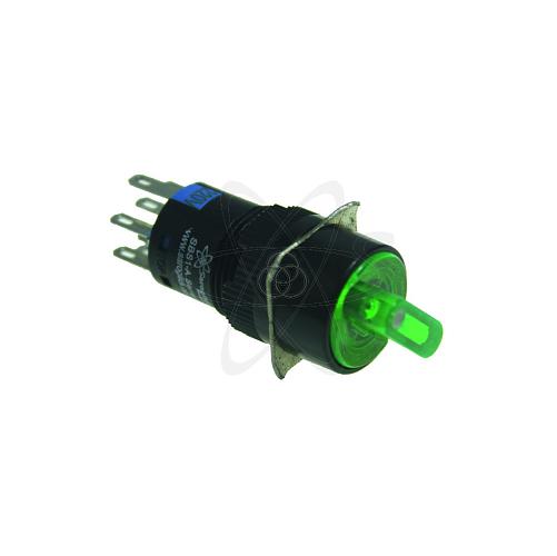 Переключатель SBS1-AY-22XD/31 (конектор R8) d-16 зелен(LED) 230В 3 фиксир/положен 1-0-1 