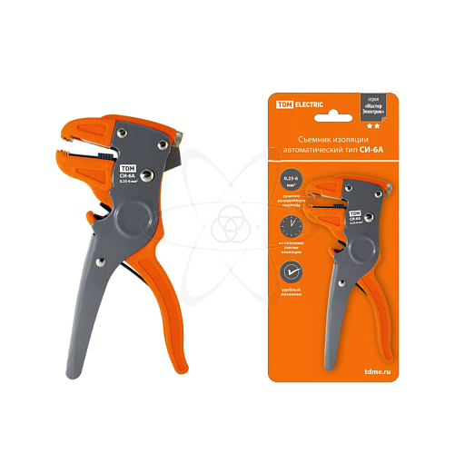 Съемник изоляции автоматический СИ-6А, сечение зачищаемого провода 0,25-6 мм "МастерЭлектрик" TDM