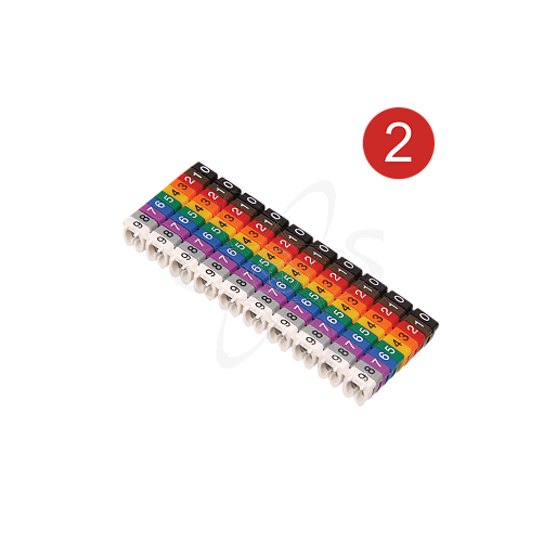 Маркер наборный - символ "2" красный 2,5 мм2 (150 шт.) TDM