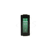 Тумблер клавишный KCD3 узкий 10А 3 ножки зеленый