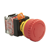 Кнопка SBSO-KA-11TS Грибок красный с фикс.и поворотн. размык 1з+1р