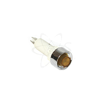 Лампа NHC диам. 9мм c металлич. ободком желтая 230В