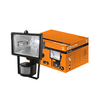 Прожектор ИО150Д(детектор) галогенный черный IP54