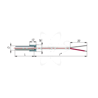 ДТПL034-00.25/2.5(ТХК, L=25мм, каб. 2.5м, d=5мм, -40+400С)
