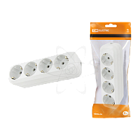 Розетка 4 гнезда 2П+З 16А белая