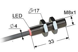 Индуктивный датчик PS2-08M33-2B11-K (PNP.NO)