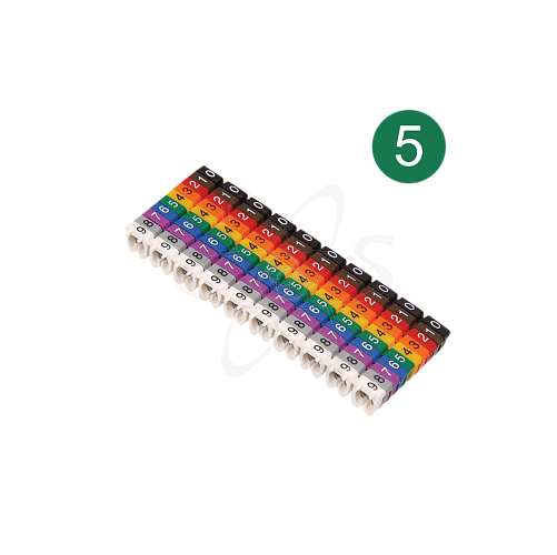 Маркер наборный - символ "5" зеленый 2,5 мм2 (150 шт.) TDM