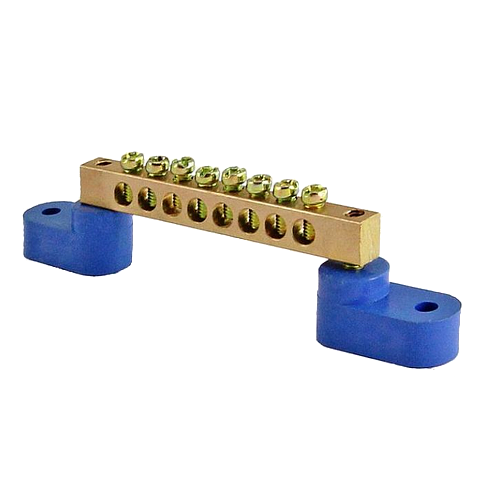 Шина "N" нулевая 6х9мм на 2 углов. изоляторах 8 групп