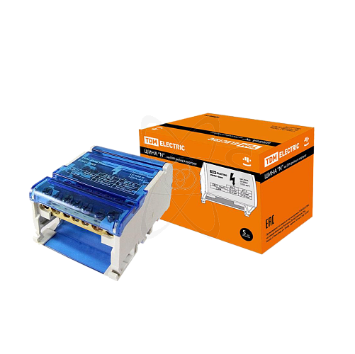 Шина нулевая на DIN-рейку в корпусе 4х11 групп