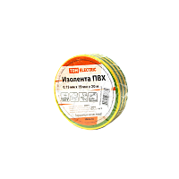 Изолента ПВХ 0,15х19 мм желто-зеленая 20м TDM