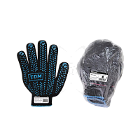 Перчатки х/б с ПВХ "Протектор", черные, 10, 1 пара, TDM