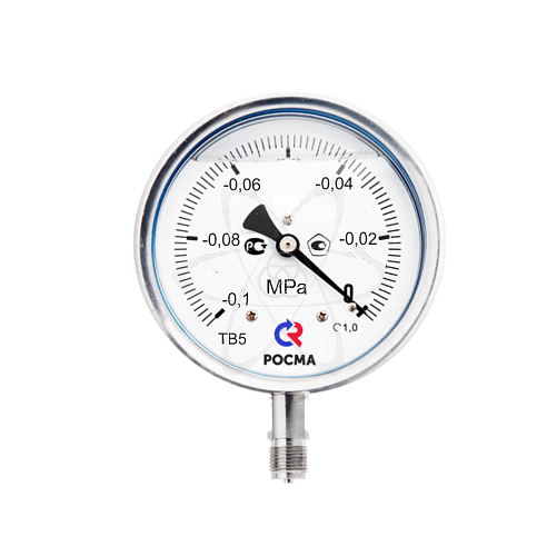 Вакуумметр ТВ-521P.00 (-0,1...0 MPa) G1/2.150C.1.0 с гидрозаполнением