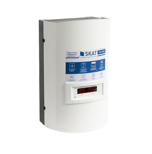 Стабилизатор SKAT STL-10000 ИСП. Н(220В, 10000ВА, 120-280В, 9 ступеней, 7%)  настенный