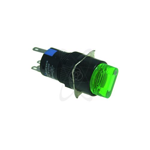Переключатель SBS1-AY-11XD/21 (конектор R5) d-16 зелен(LED)-230В. 2 фиксир/положен 1-0  