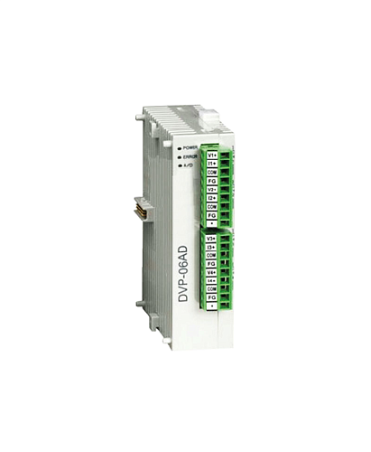 DVP06AD-S  Модуль аналогового ввода: 6AI, 14bit, 24V DC Power, SLIM