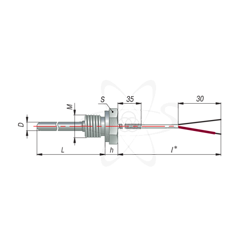 ДТПК054-00.60/3 (ТХА, L=60мм, каб.3м d=6мм, -40+400С)