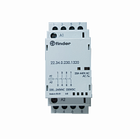 Модульный контактор; 4NO 25А; контакты AgNi; катушка 230В АС/DC; мех.индикатор + LED