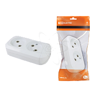 Розетка 2гнезда 2П б/з 10А белая