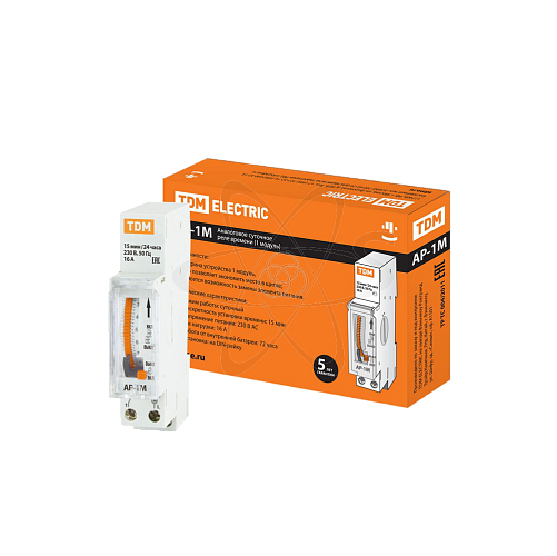 Реле времени АР-1М-15мин/24ч-16А на динрейку