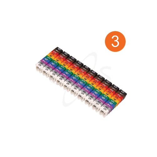 Маркер наборный - символ "3" оранжевый 2,5 мм2 (150 шт.) TDM