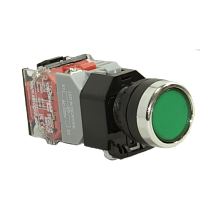 Кнопка SBS0-DY-11D с подсветкой  зеленый (G)  230В 1з+1р