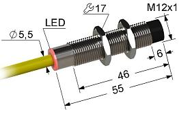 Индуктивный датчик ВБ2.12М.55.4.5.1.К (PNP.NO+NC)