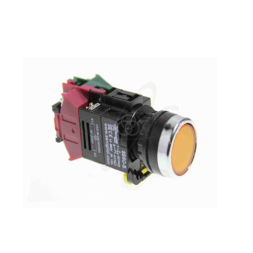 Кнопка SBS0-BY-11D с подсветкой  желтый (Y)  230В 1з+1р