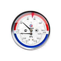 Термоманометр ТМТБ 41Т.2 (0...150С) (0...0,25МPа) G1/2 кл2.5