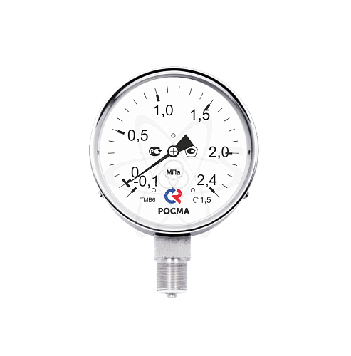 Мановакуумметр аммиачный ТМВ-611Р.00(-0,1...+2,4MPa)(-70...+55C) G1/2.1,5 NH3