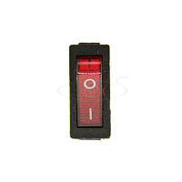 Тумблер клавишный KCD3 узкий 10А 3 ножки красный